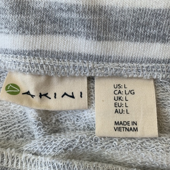 Akini Striped Cream and Gray Sweatshirt Skirt - Picture 3 of 9